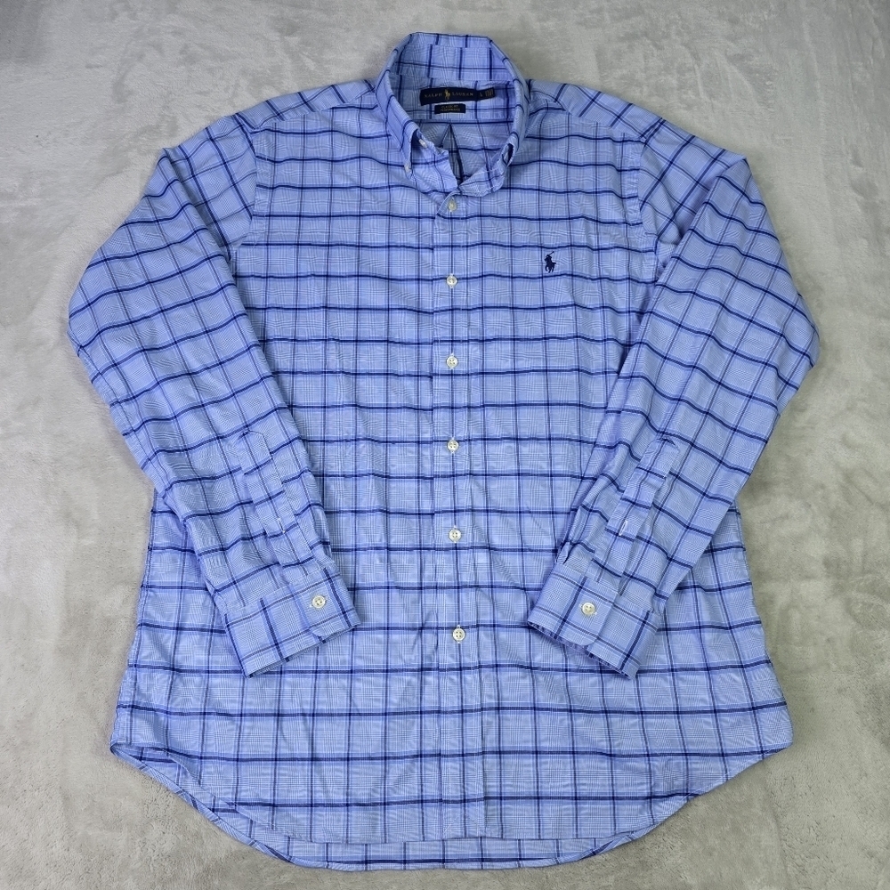 Lot Of 2 Polo Ralph Lauren Calssic Fit Performance Sz Lg Plaid Striped